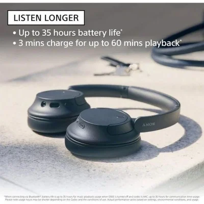 Sony Noise Canceling Wireless Headphones Bluetooth with Microphone - Black